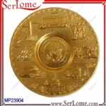 Round Gold Plated Souvenir Plate