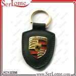 Black Leather  Porsche Key Ring