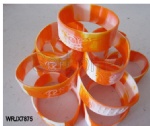 Orange and white Silicone Wristband