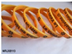 Orange And Black Color filled Silicone Wristbands