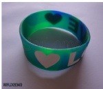Green Printing Color filled Silicone Wristbands
