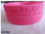 Pink  Embossed Silicone Wristbands